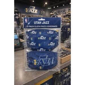 Utah Jazz 2-Pack Cloth Face Coverings Navy‎ Blue Adult One Size Washable Mask